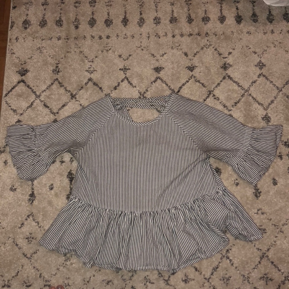 Striped peplum top